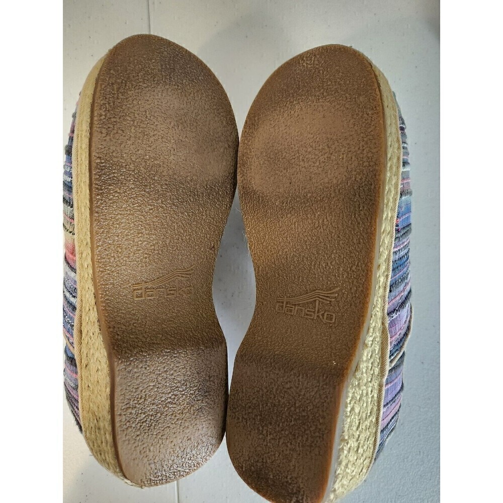Dansko Woven Striped Clog Espadrille Colorful Sz 39 / US 8.5 - 9 per website - Picture 7 of 9